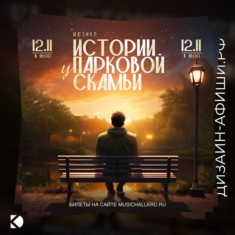 Дизайн афиши: Мюзикл «Истории у парковой скамьи»